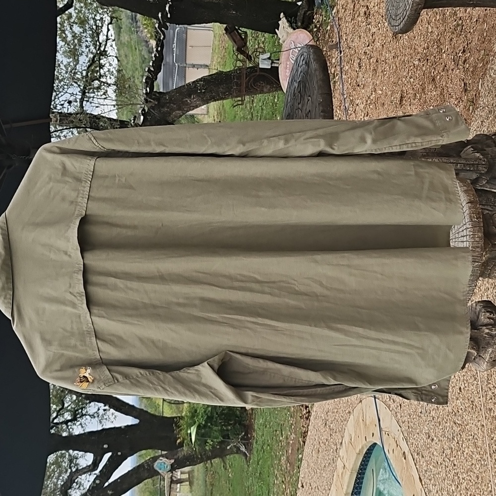 Howler Bros. Gaucho vented quick dry Khaki pearl snapshirt Embroidered Eagles XL - Picture 9 of 11